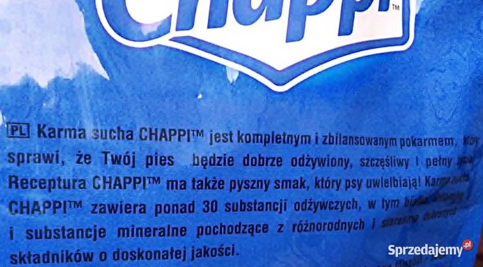 Sucha karma CHAPPI 30 składników psa wszystkich zachodniopomorskie Rewal