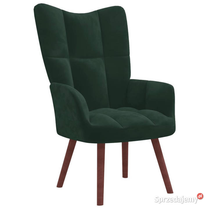 Fotel ciemnozielony obity aksamitem WM328053 mazowieckie Warszawa sprzedam
