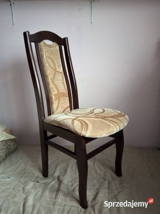 Eleganckie nowe krzesła tapicerowane, drewniane.(4szt)