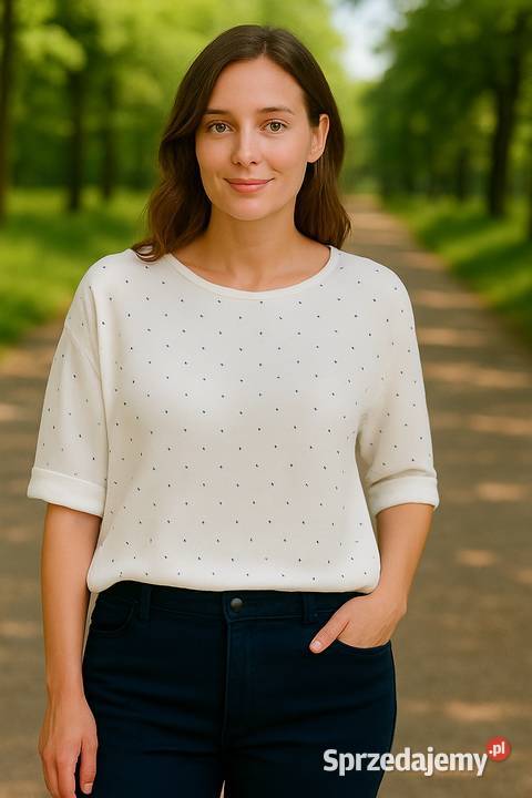 Bluzka damska z kryształkami Duże rozmiary Bluzki i koszule Pątnów