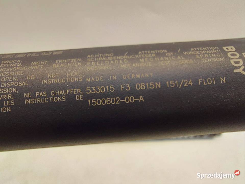 TESLA MODEL Y 2024r SIŁOWNIKI TELESKOPY KLAPY