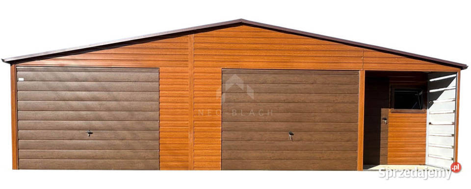 Garaż Blaszany 10x6m Wnęka 2x1m 2x Brama Uchylna Tarnów
