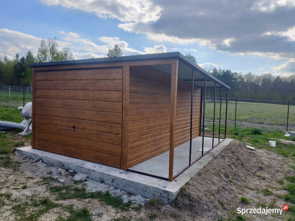 Garaż Blaszany 6x5 Brama Uchylna Spad na Bok Klucze