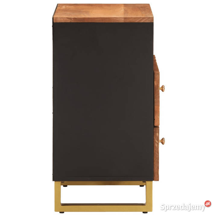 Szafka nocna brązowoczarna 50x33x60 lite drewno