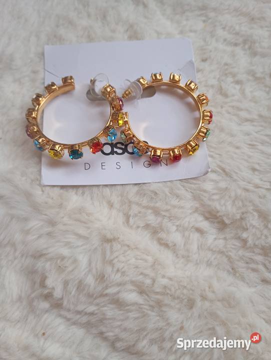 ASOS Bogato zdobione kolczyki tęczowe koła NOWE Dla kobiet Kraków