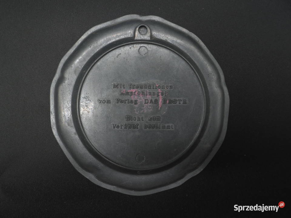 Talerzyk ozdobny cynowy do powieszenia 10 Raszków