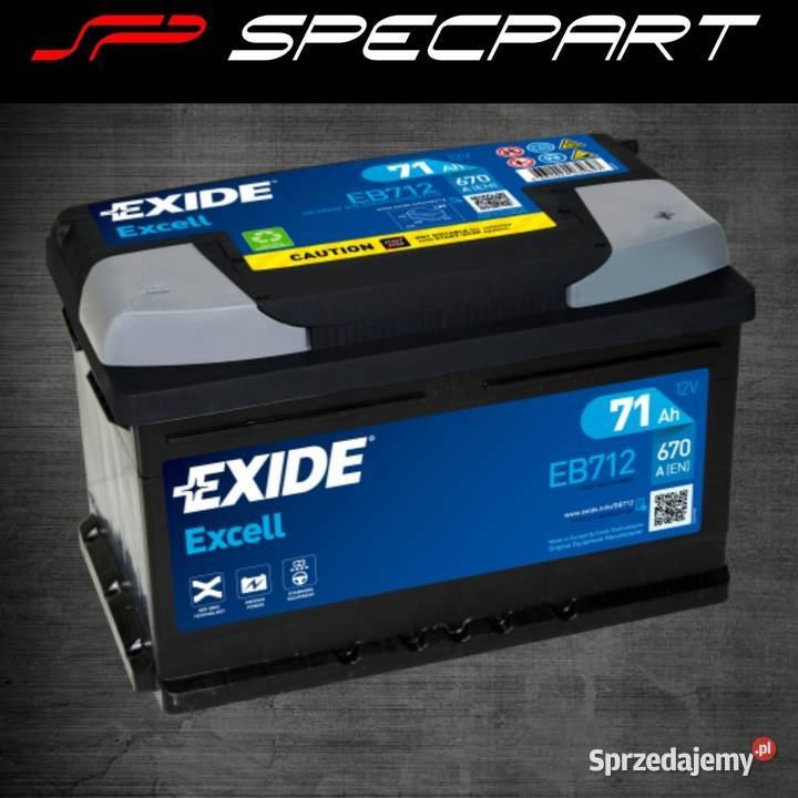 Akumulator Exide Excell 71Ah 670A EN PRAWY PLUS łódzkie Piotrków Trybunalski