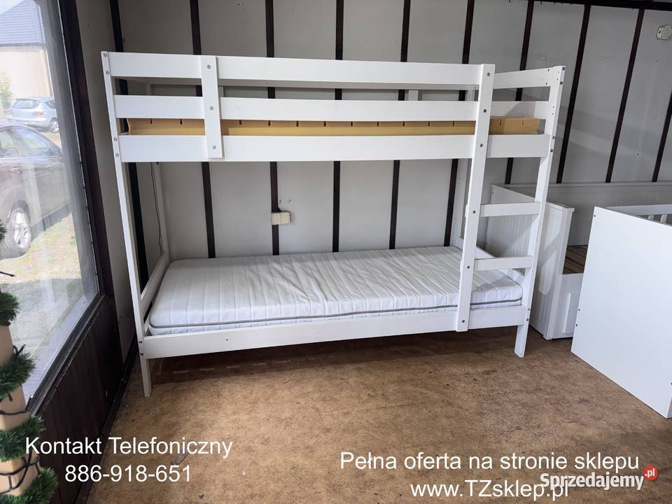 Łóżko piętrowe Lite drzewo białe IKEA MYDAL