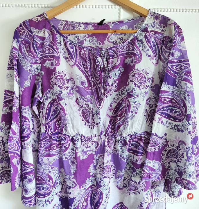 Boho tunika Benetton S 36 bawełna hippie bluzka Moda i Styl Szczecin