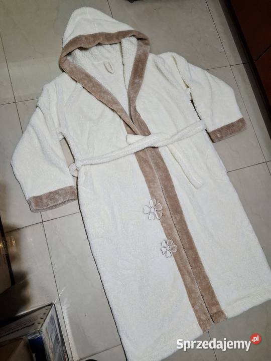 Szlafrok ML damski ciepły brązowy/beżowy