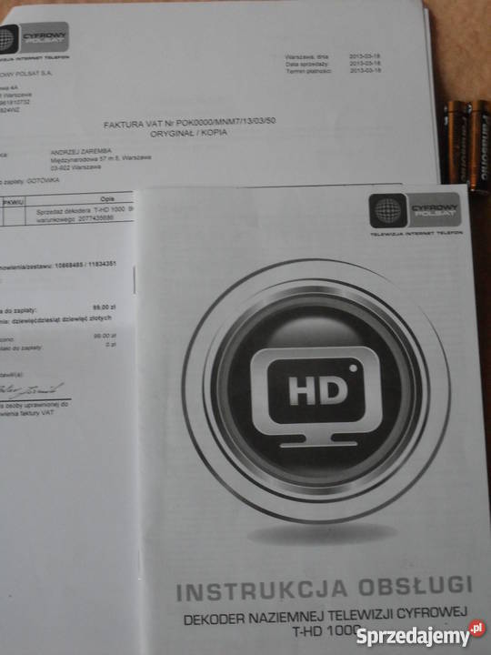 Dekoder DVB T THD 1000 Warszawa sprzedam