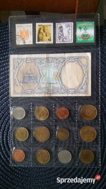 Egipt - 3 w 1 (banknot, monety, znaczki) nr2