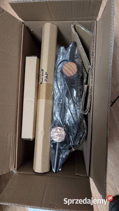 Lampa podłogowa loft 2x E27 metal drewno Nowa