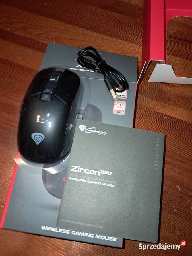 NOWA myszka bezprzewodowa Genesis Zircon 330 Ergonomiczny kształt Lniano