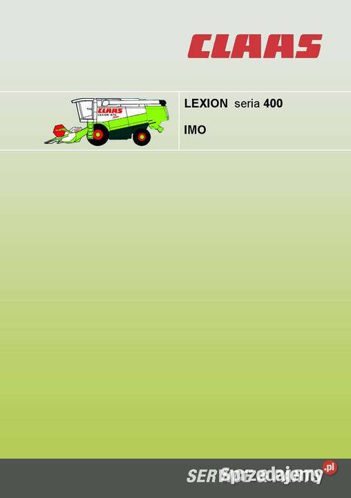 Instrukcja obsługi Claas Lexion 410 IMO wielkopolskie