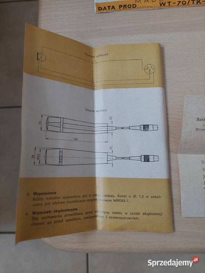 Mikrofon Unitra TONSIL MD012 z czasów prlu Mysłowice