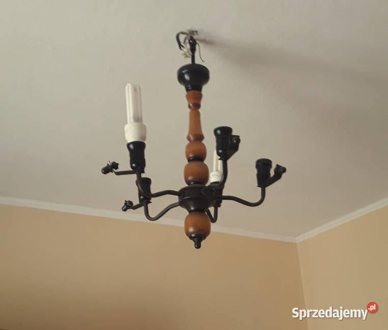 Lampa żyrandol pięcioramienny szkło motyw Dom i Ogród Łódź