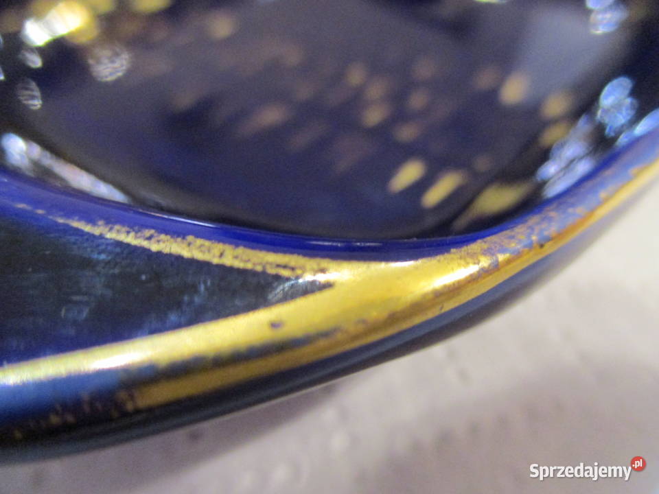 Stara Popielniczka Kobaltowa lata 60 PRL Nieporęt