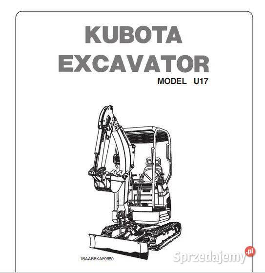 Kubota U17 instrukcja naprawy obsługi katalog