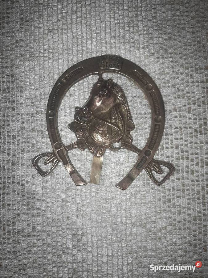 Mosiężna podkowa z koniem Wrocław