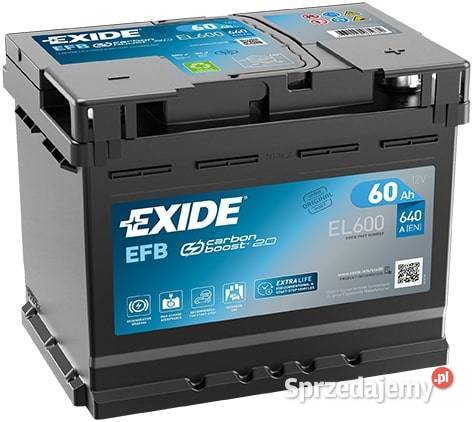 Exide akumulator 60Ah 640A P efb EL600