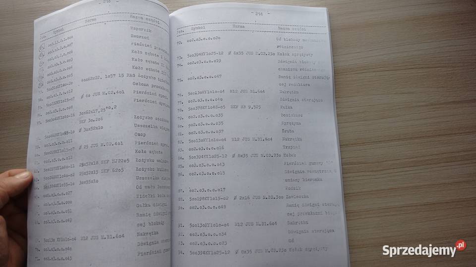 Tv 419 420 521 522 523 katalog części Stalowa Wola