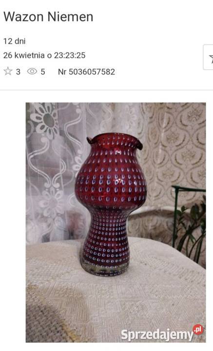 NIEMEN unikatowy wazon z przecinkami Pabianice