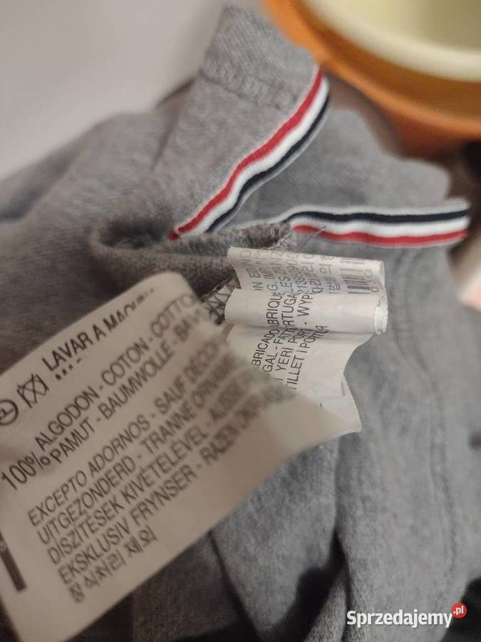 ML ZARA Szara bluzka z kołnierzykiem podkoszulka Zara Kraków