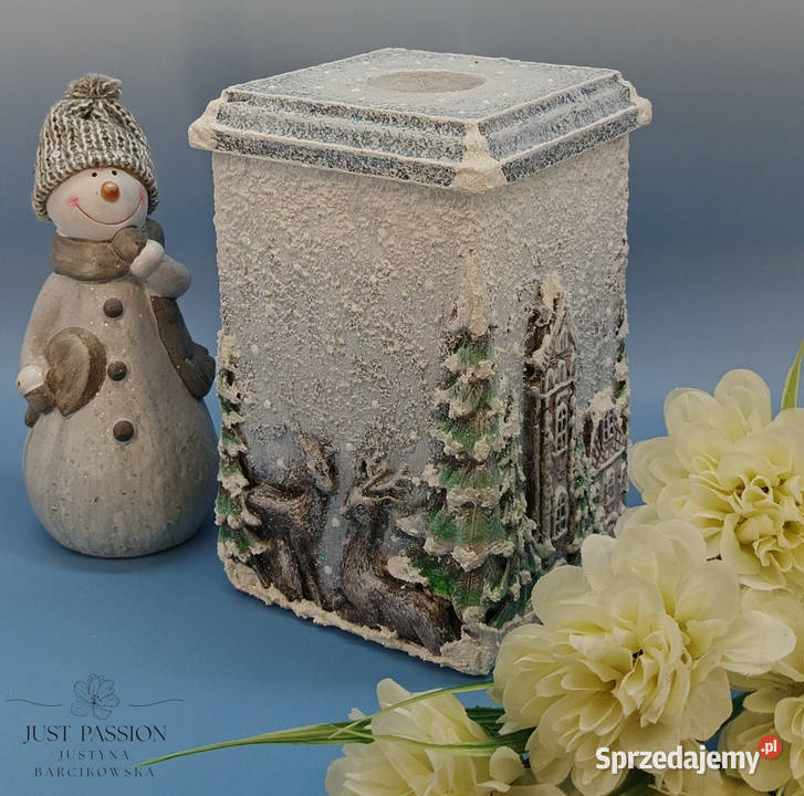 Zimowe pudełko na skarby ze świecznikiem Ostróda