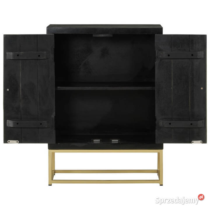 Szafka z 2 drzwiczek czarnozłota 55x30x75 drewno Warszawa