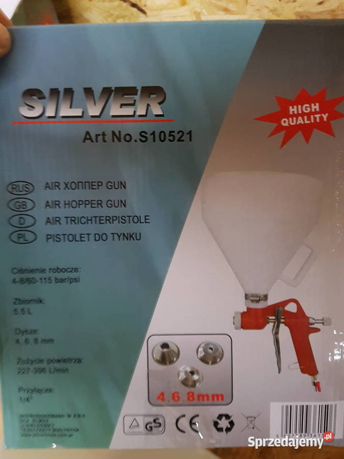 PISTOLET DO TYNKOWANIA Malowania PLASTIK SILVER Głogowa