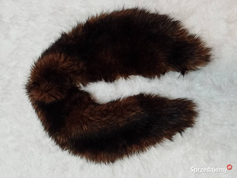 Brązowy duży futrzany płaszcz z Londynu futrzana Dodatki Kraków