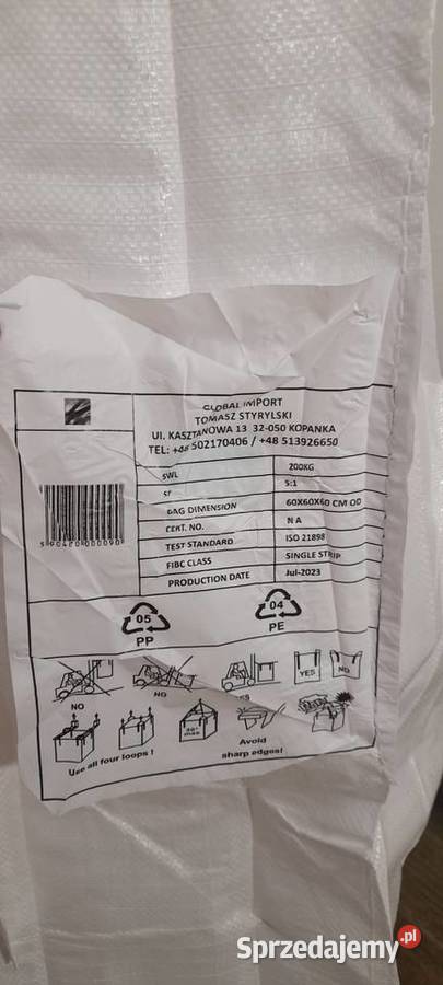 Worek kontenerowy Big bag 200 60x60x60 trawa Kraków