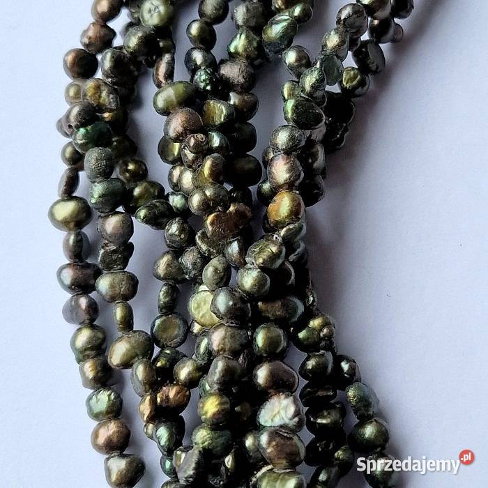PERŁY NATURALNE ZIELEŃ SZMARAGDOWE ZŁOTO Częstochowa