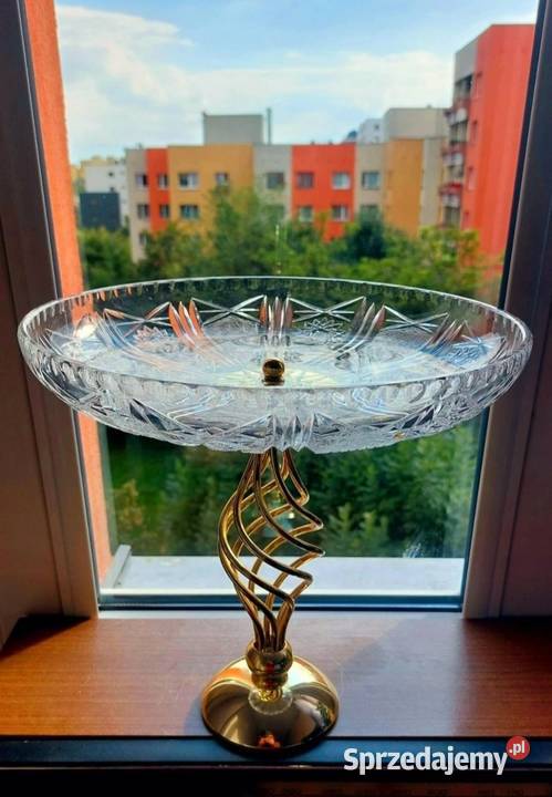 Piękna duża patera kryształowa Wrocław