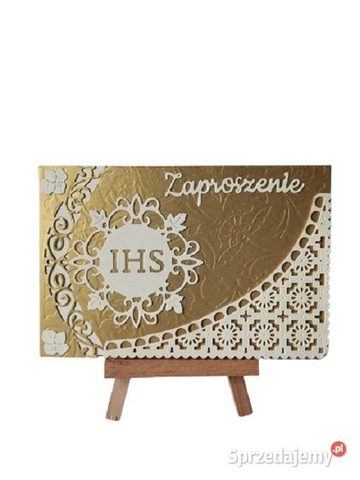 Zaproszenia Komunia Uniwersalne Ihs Łuk Ozdobny Rękodzieło Poznań