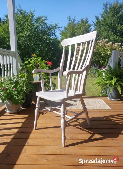 Fotel patyczk Boho bielony Okazja Lusówko