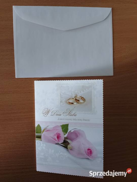 Kartka okolicznościowa z życzeniami W DNIU ŚLUBU Oborniki