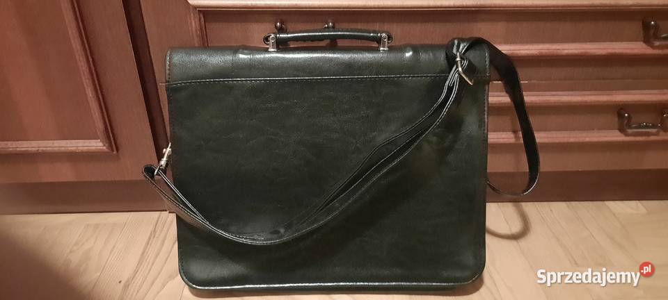 Nowa czarna skórzana męska teczka aktowa z Do ręki  lubelskie Lublin