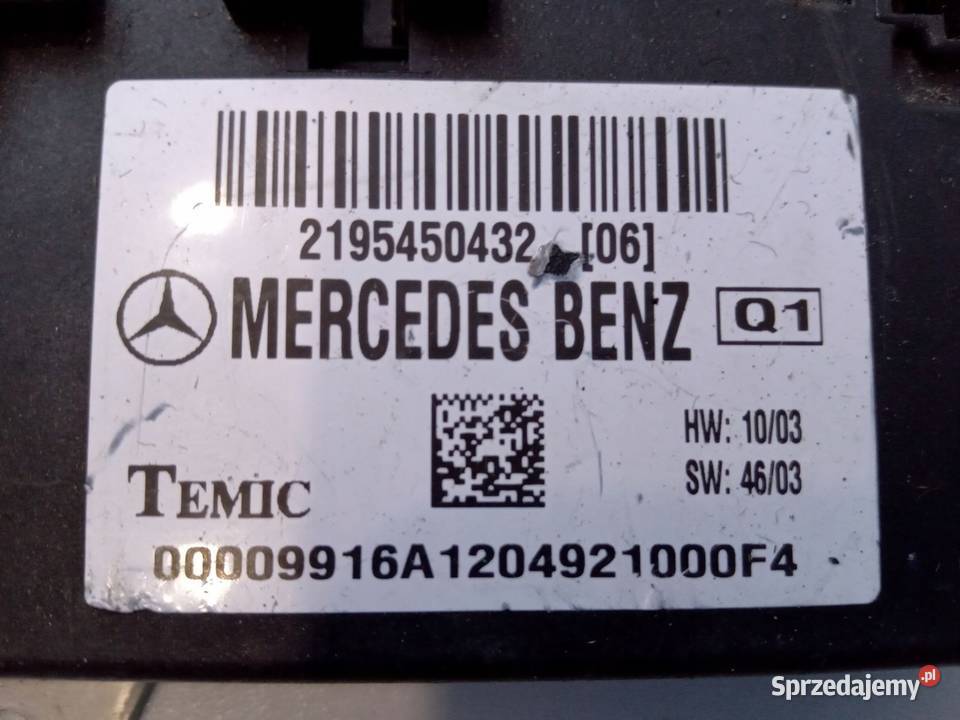 MODUŁ STEROWNIK PDC MERCEDES E KLASA W211 CLS wielkopolskie Nowy Tomyśl