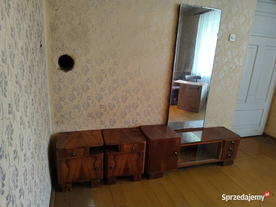 Meble z lat 50tych Kredens Łużko Szafa Toaletka śląskie Poczesna