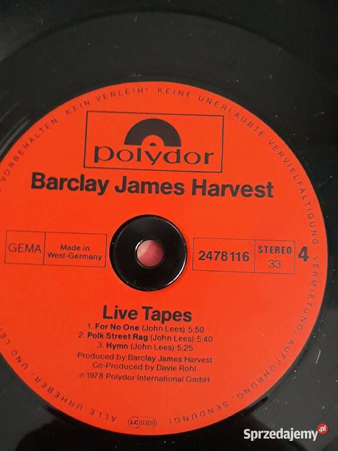 BARCLAY JAMES HARVEST Live Tapes 2 LP 1978 Rzeszów