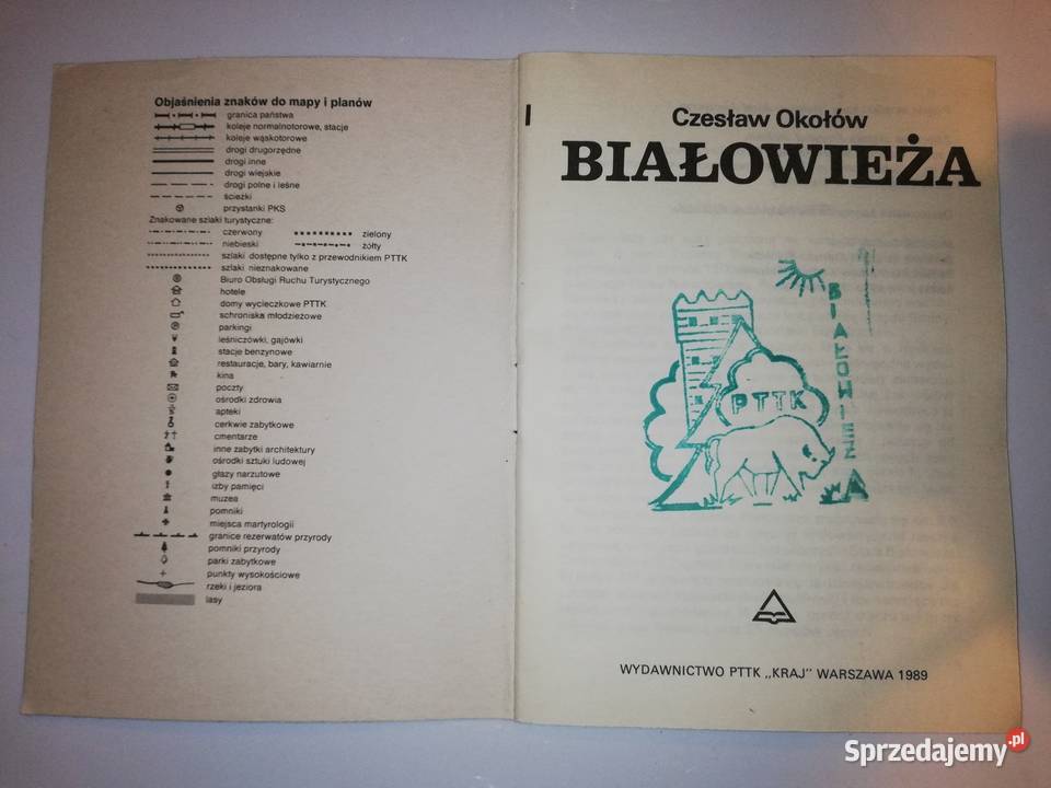 Mapa Białowieży1989r Warszawa