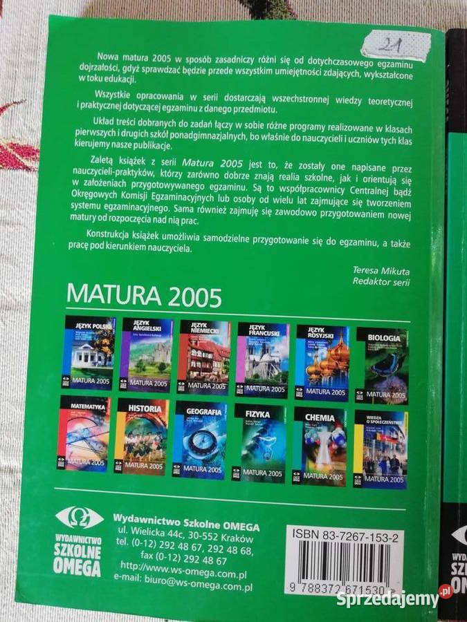 Fizyka cz1 i 2 Matura 2005 A Melson W Śpionek Podręczniki Kraków