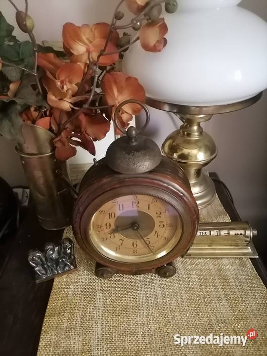 Stary zegar z budzikiem z łat 20 tych Vintage Kraków