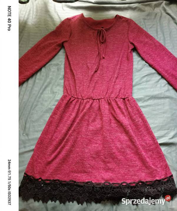 sukienka dzianinowa z koronką Spódnice i sukienki pomorskie Wejherowo