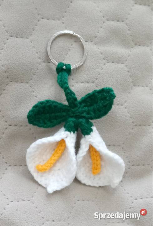 Kalie wykonane na szydełku brelok do kluczy Łask