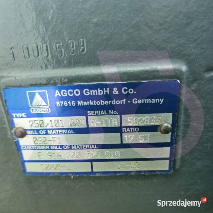 Most napedowy AGCO E916300020010 750101002 FENDT Wilkowo