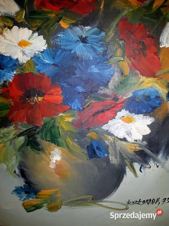 Kwiaty obraz olejny MBobrowska Warszawa