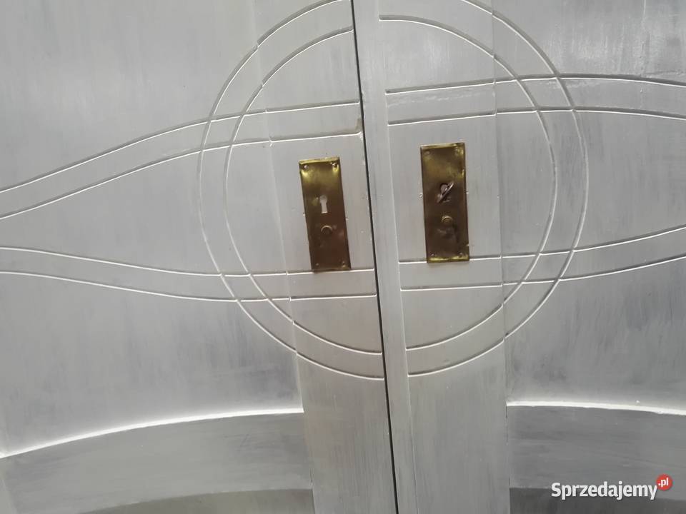 Biblioteka i Szafa bielone z pełnego drewna Szafy i garderoby